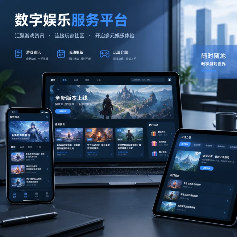 PG电子数字娱乐内容服务与多端访问场景示意图